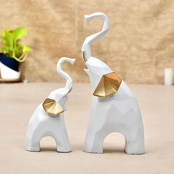 Handcrafted Elephant Table Decor – Decorative Showpiece for Living Room, Office,