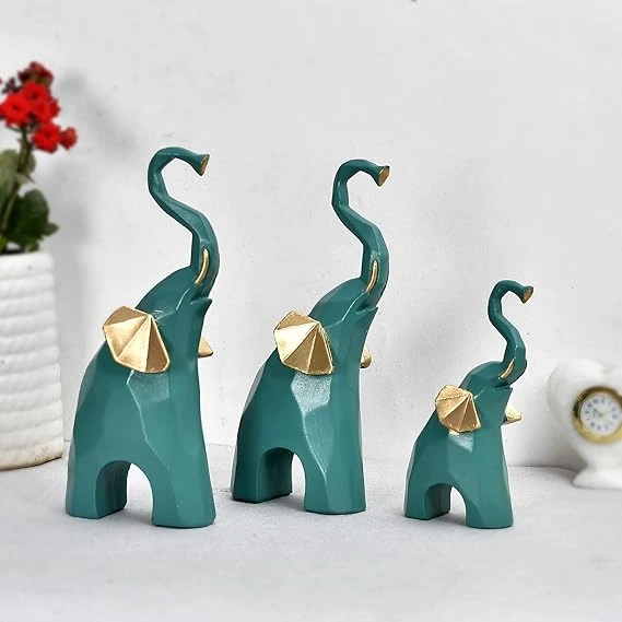 Handcrafted Multicolor Elephant Showpiece – Elegant Home & Office Decor for Livi