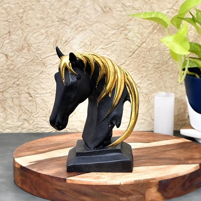 Elegant Horse Face Art Decor - Premium Home Showpiece Figurine for Living Room, 