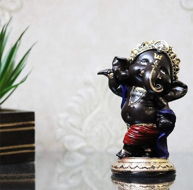 Handcrafted Lord Ganesha Idol Sculpture Showpiece Figurine(6 * 3 * 3 Inches) (Go