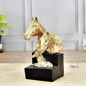 Horse Family Face Antique Sculpture Art Decor for Home Decor Showpiece Figurine