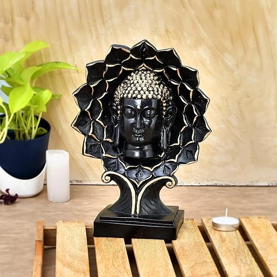 Elegant Buddha Face Statue for Home Decor - Serene Figurine Showpiece for Living