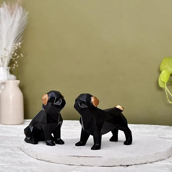 Elegant Dog Pair Showpiece for Home Décor – Decorative Figurine for Living Room 