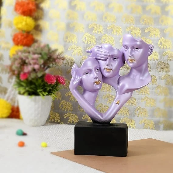 Elegant Human Face Decorative Sculpture - Unique Home & Office Figurine for Livi